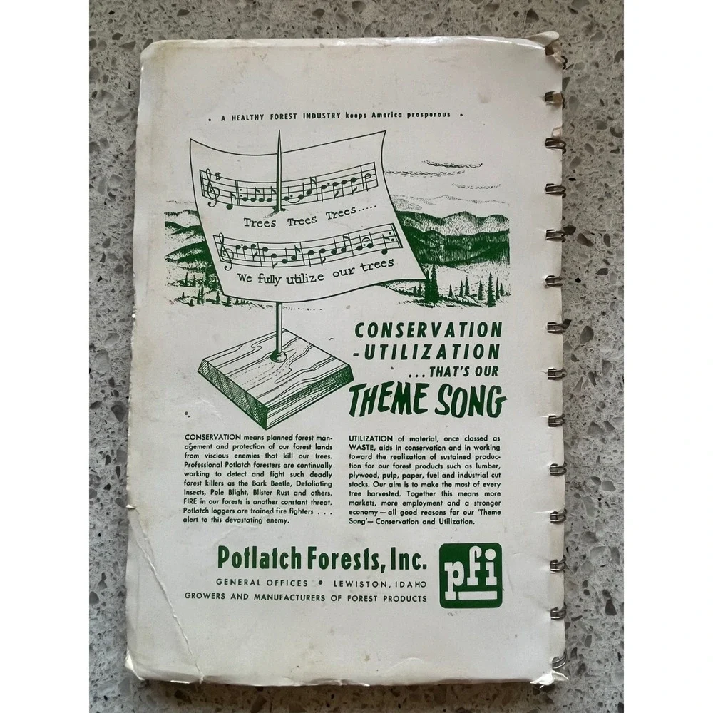 Vintage 1956 Potlatch Idaho 50th Anniversary Cook Book Community Recipes Spiral